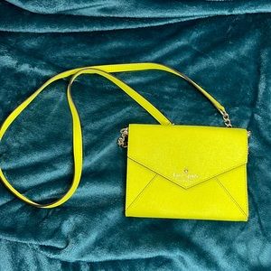 Like new bright yellow envelope crossbody
